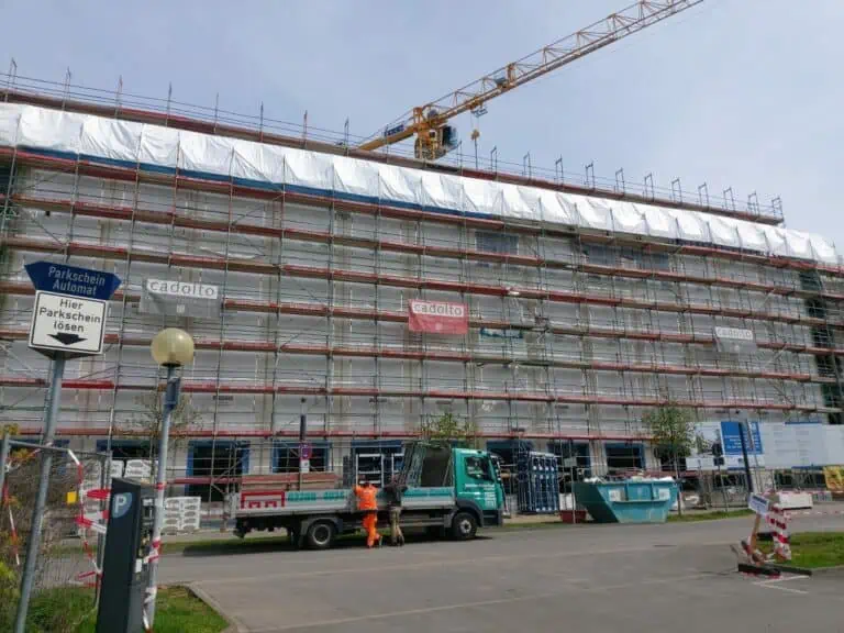 Rotation building University of Bonn Scaffolding