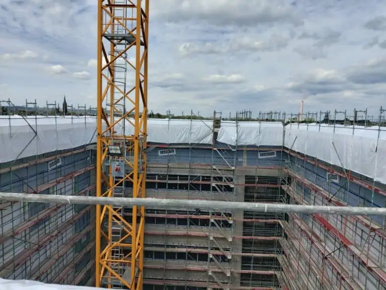 Rotation building University of Bonn Scaffolding